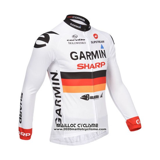 2013 Maillot Ciclismo Garmin Sharp Champion Allemagne Manches Longues et Cuissard